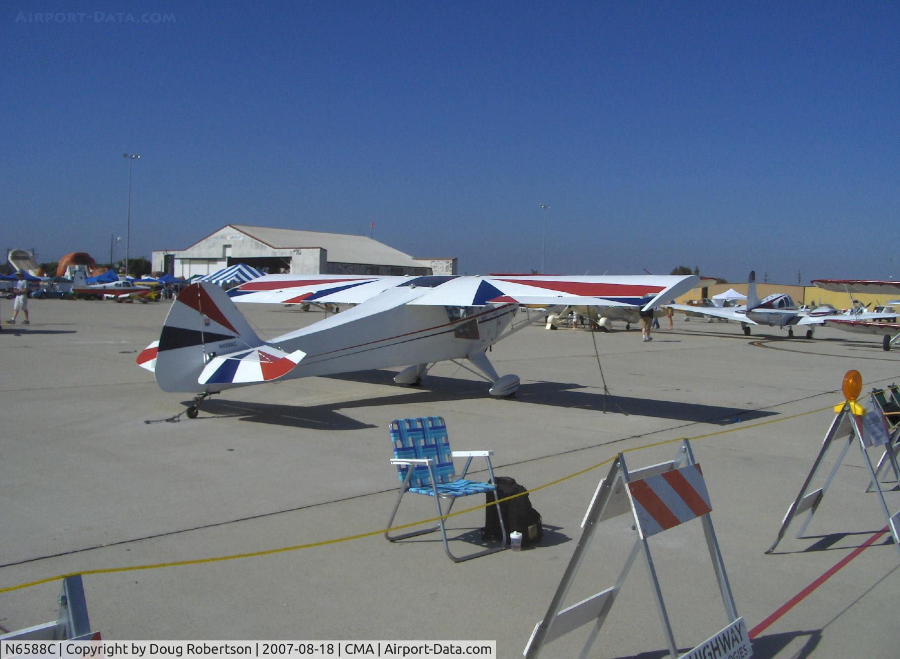 N6588C, 1992 Taylorcraft/Swick T-Clips C/N 1, 1992 McCain SWICK CLIP-T (aerobatic modified Taylorcraft), Lycoming O-235 120 hp, clipped wings, other mods