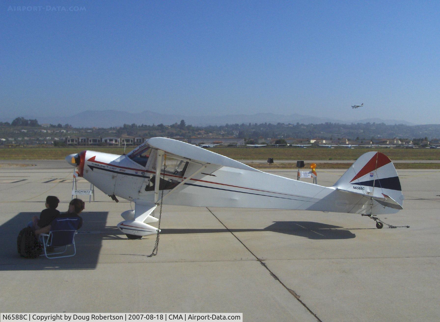 N6588C, 1992 Taylorcraft/Swick T-Clips C/N 1, 1992 McCain SWICK CLIP-T (aerobatic modified Taylorcraft), Lycoming O-235 120 hp, clipped wings, other mods