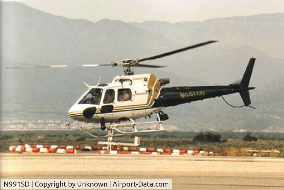 N991SD, Eurocopter AS-350B-3 Ecureuil Ecureuil C/N 3325, Riverside County Sheriff's Department Graphic