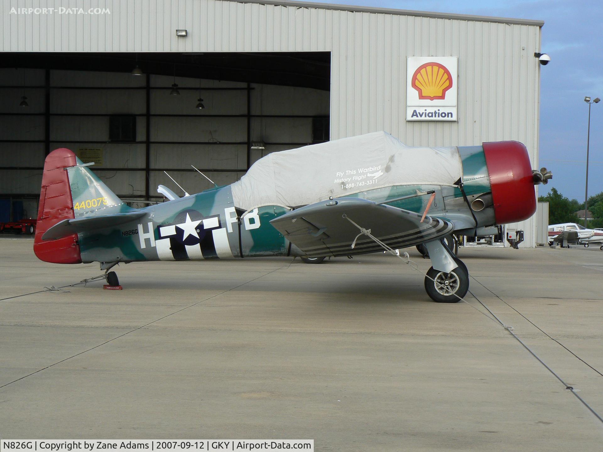 N826G, 1952 North American AT-6G Texan C/N SA 075, http://www.historyflight.com/  in town for a tour stop