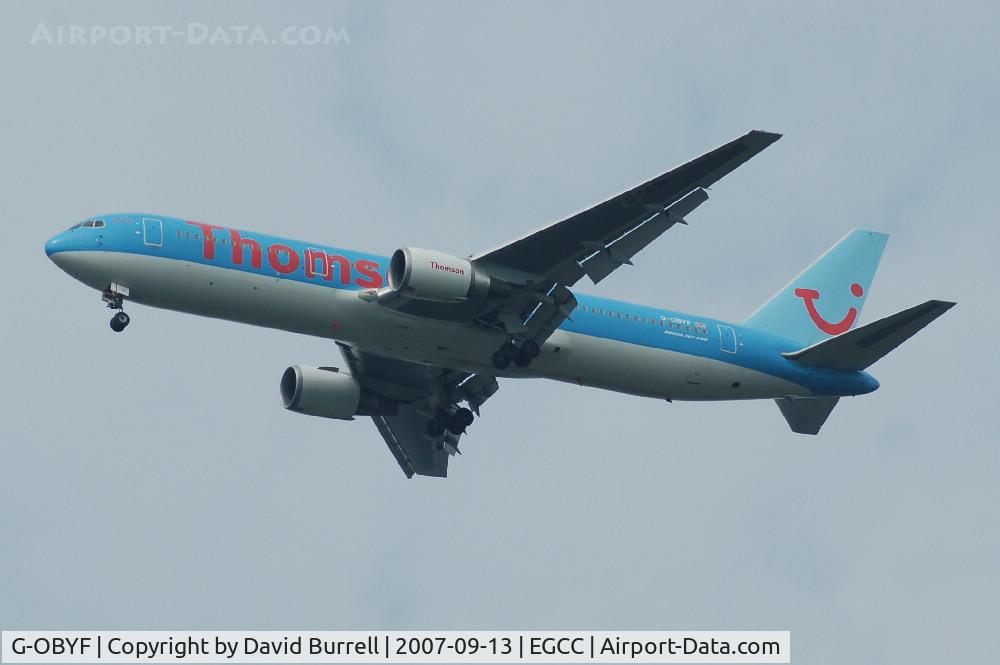 G-OBYF, 1998 Boeing 767-304 C/N 28208, Thomson - Landing