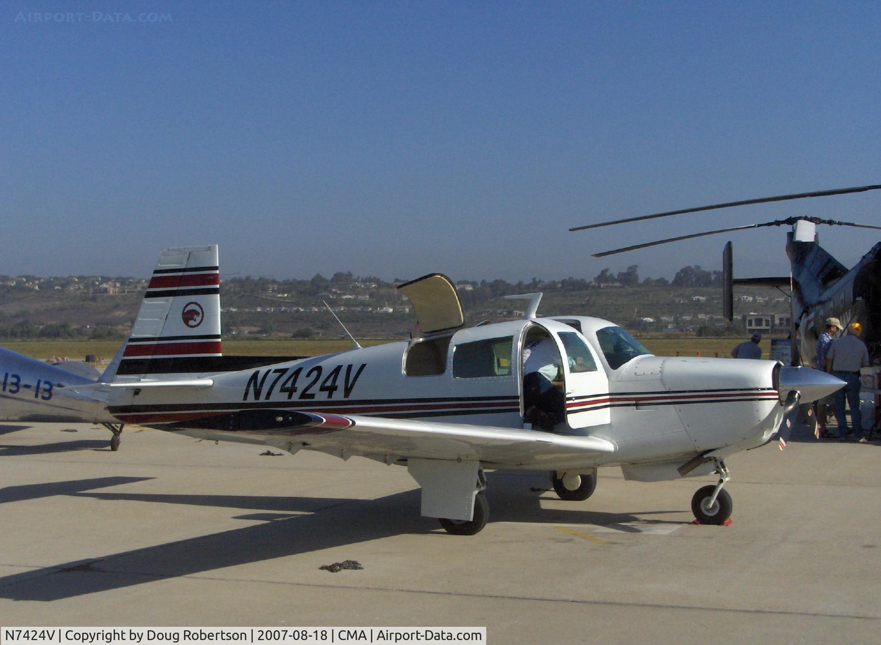 N7424V, 1975 Mooney M20E C/N 21-1164, 1975 Mooney M20E Chaparral, Lycoming IO-360 200 Hp