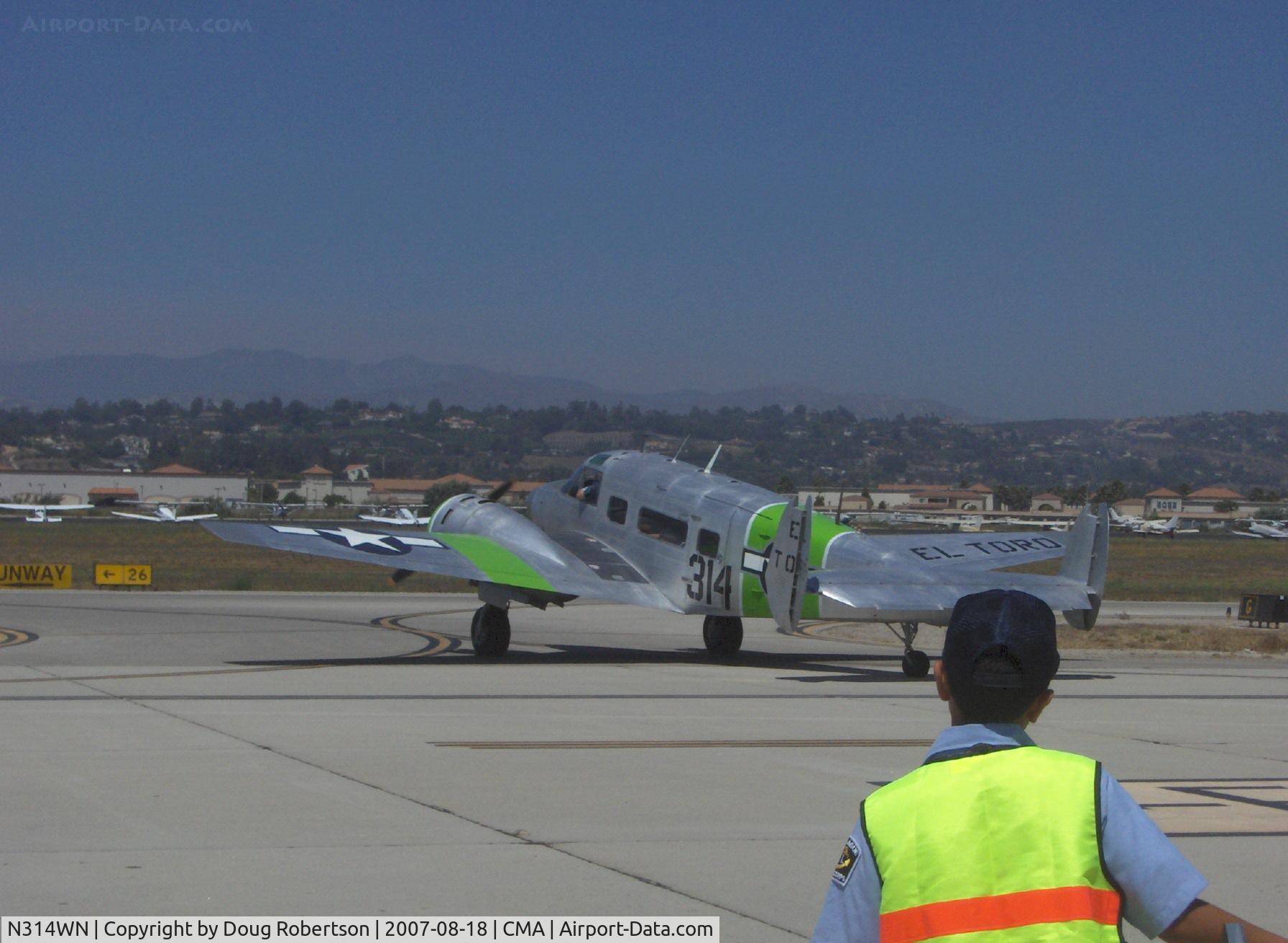 N314WN, 1952 Beech C-45H Expeditor C/N AF-566, 1952 Beech C-45H, two P&W R-985 450 Hp each, taxi