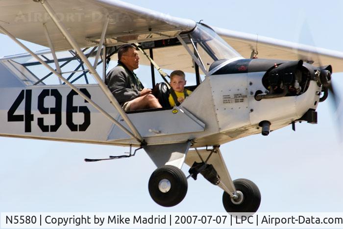 N5580, 1945 Piper L-4J Grasshopper (J3C-65D) C/N 13226, Father and Son Fly By Lompoc 2007
