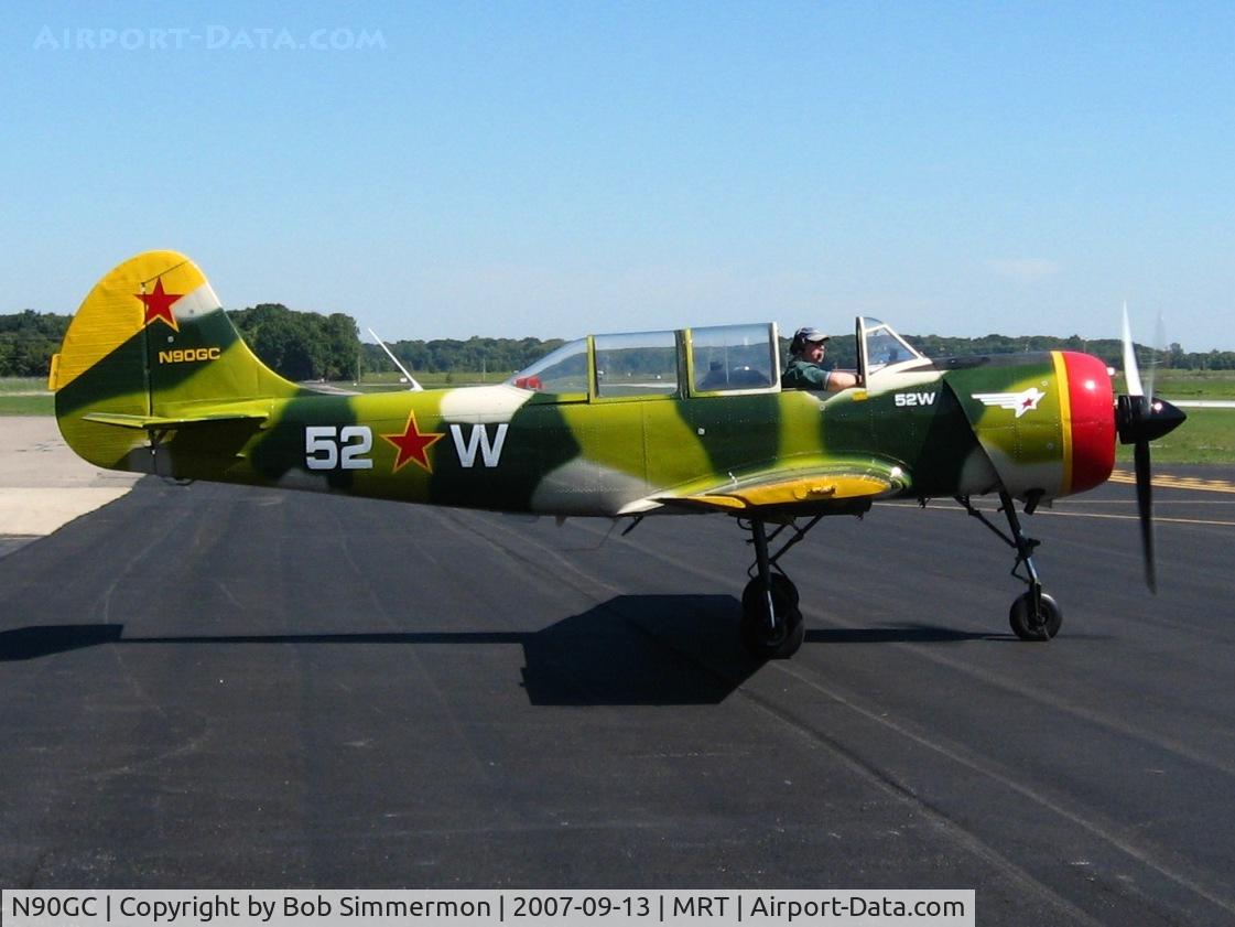 N90GC, 1999 Yakovlev (Aerostar) Yak-52W C/N 9912205, On the ramp at Marysville, OH