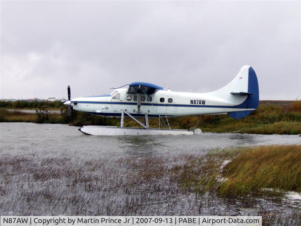 N87AW, 1954 De Havilland Canada DHC-3 Otter C/N 52, Parked at H-Marker Lake in Bethel, Alaska