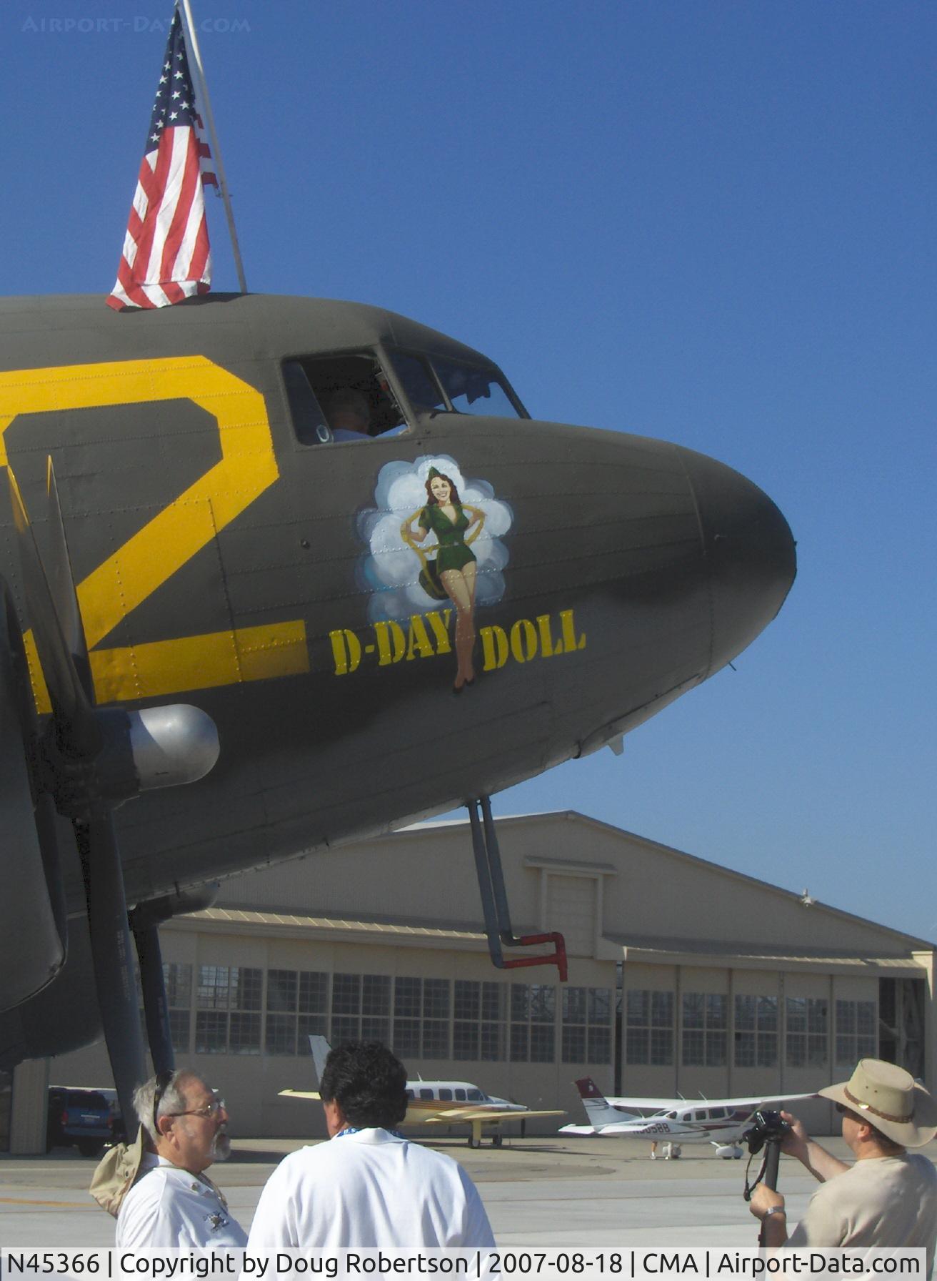 N45366, 1943 Douglas C-53D-DO Skytrooper (DC-3A) C/N 11757, 1943 Douglas DC-3 as C53D SKYTROOPER 'D-Day Doll', two Curtiss-Wright R-1820-56 1,200 Hp each, nose art