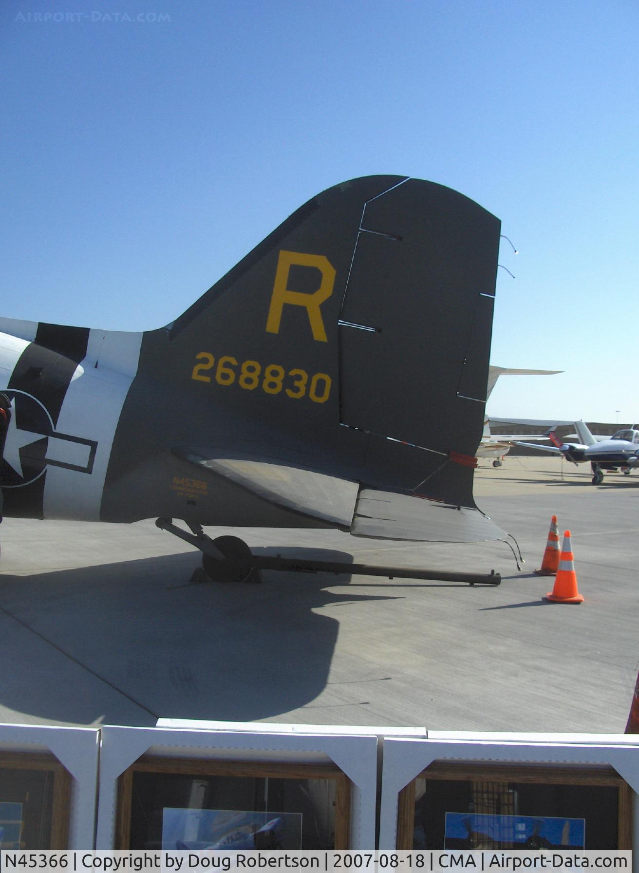 N45366, 1943 Douglas C-53D-DO Skytrooper (DC-3A) C/N 11757, 1943 Douglas DC-3 as C53D SKYTROOPER 'D-Day Doll', two Curtiss-Wright R-1820-56 1,200 Hp each, tail data