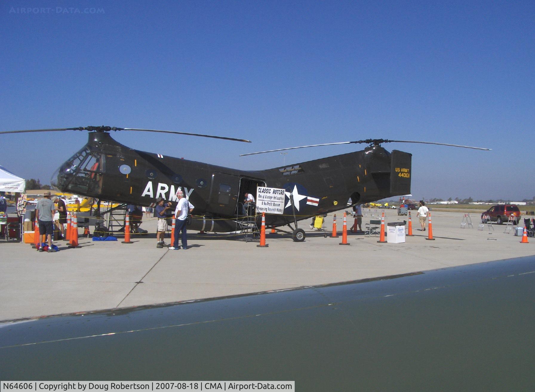 N64606, 1957 Vertol H-21B Workhorse C/N B.154 (54-4001), 1957 Vertol H21B SHAWNEE, Wright R-1820-103 Cyclone 1,425 Hp, of Classic rotors Museum, with 10,000 hours of restoration N64606 is the very last 'Banana' flying