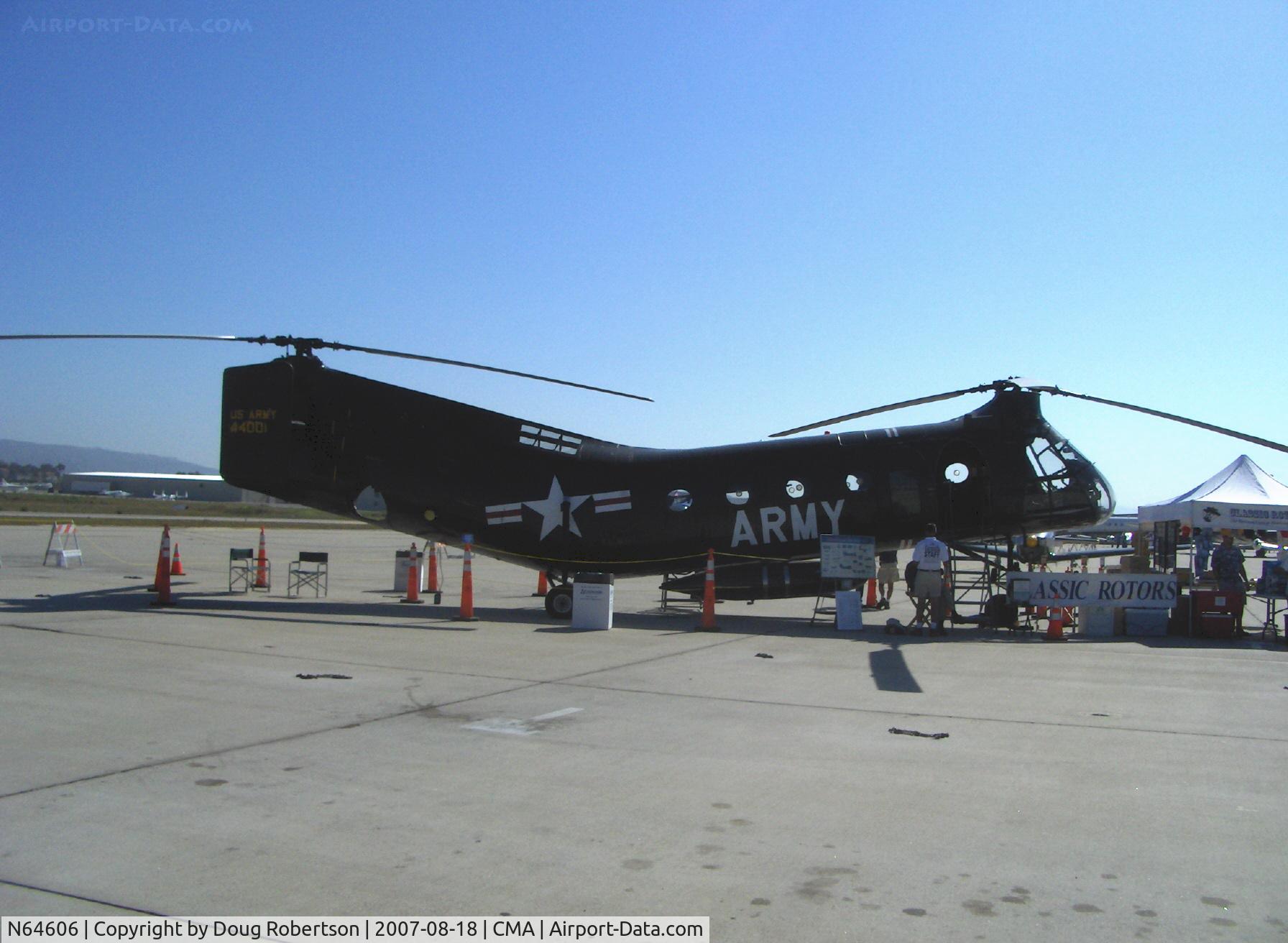 N64606, 1957 Vertol H-21B Workhorse C/N B.154 (54-4001), 1957 Vertol H21B SHAWNEE, Wright R-1820-103 Cyclone 1,425 Hp, of Classic Rotors Museum, with 10,000 hours of restoration N64606 is the very last 'Banana' flying