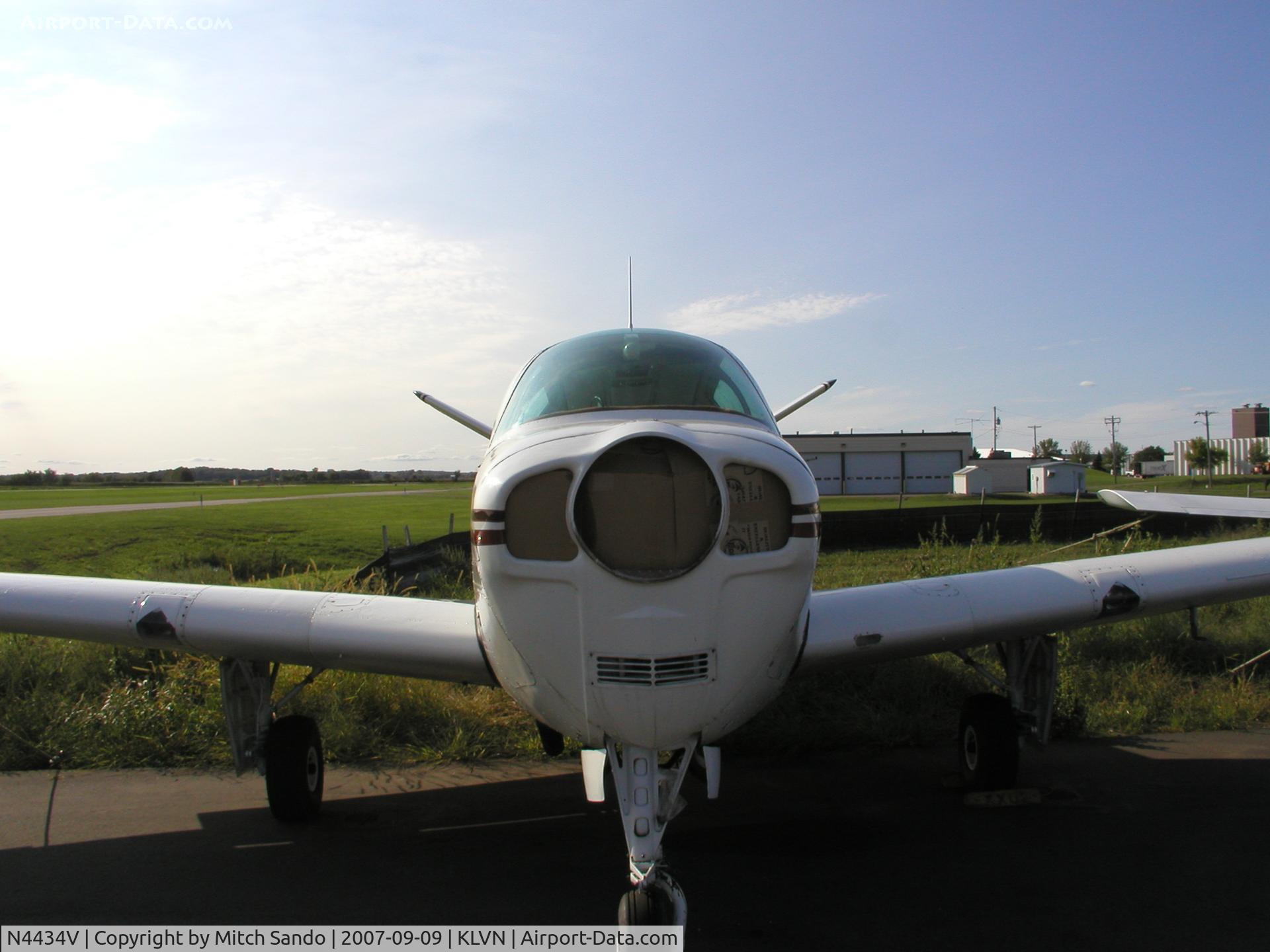 N4434V, 1947 Beech 35 Bonanza C/N D-1239, Parked on the ramp at Airlake.
