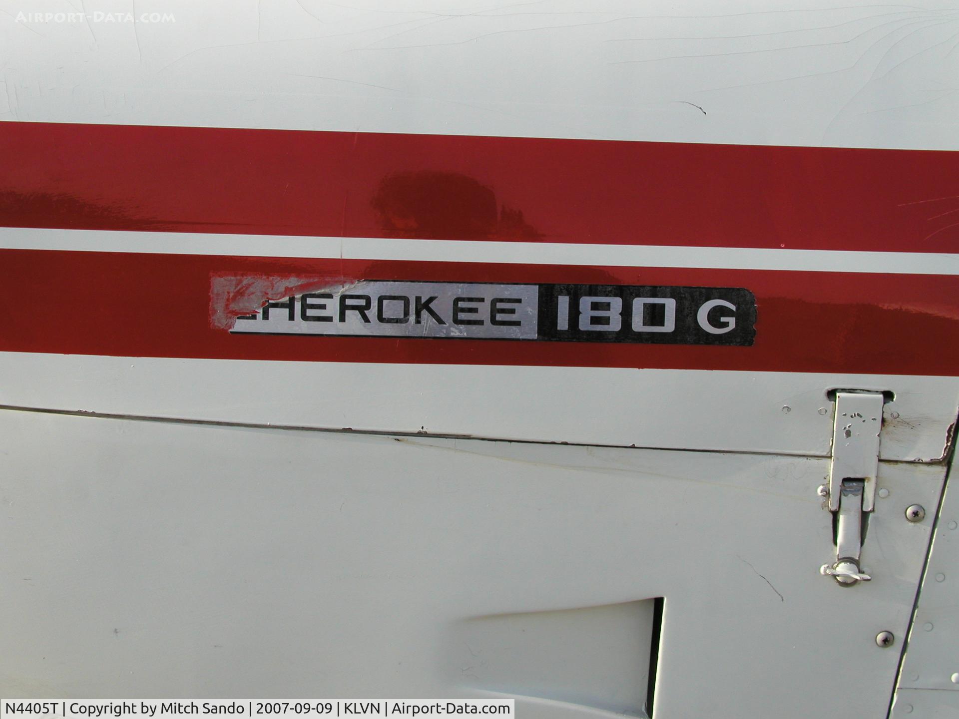 N4405T, 1972 Piper PA-28-180 C/N 28-7205160, Parked on the ramp at Airlake.