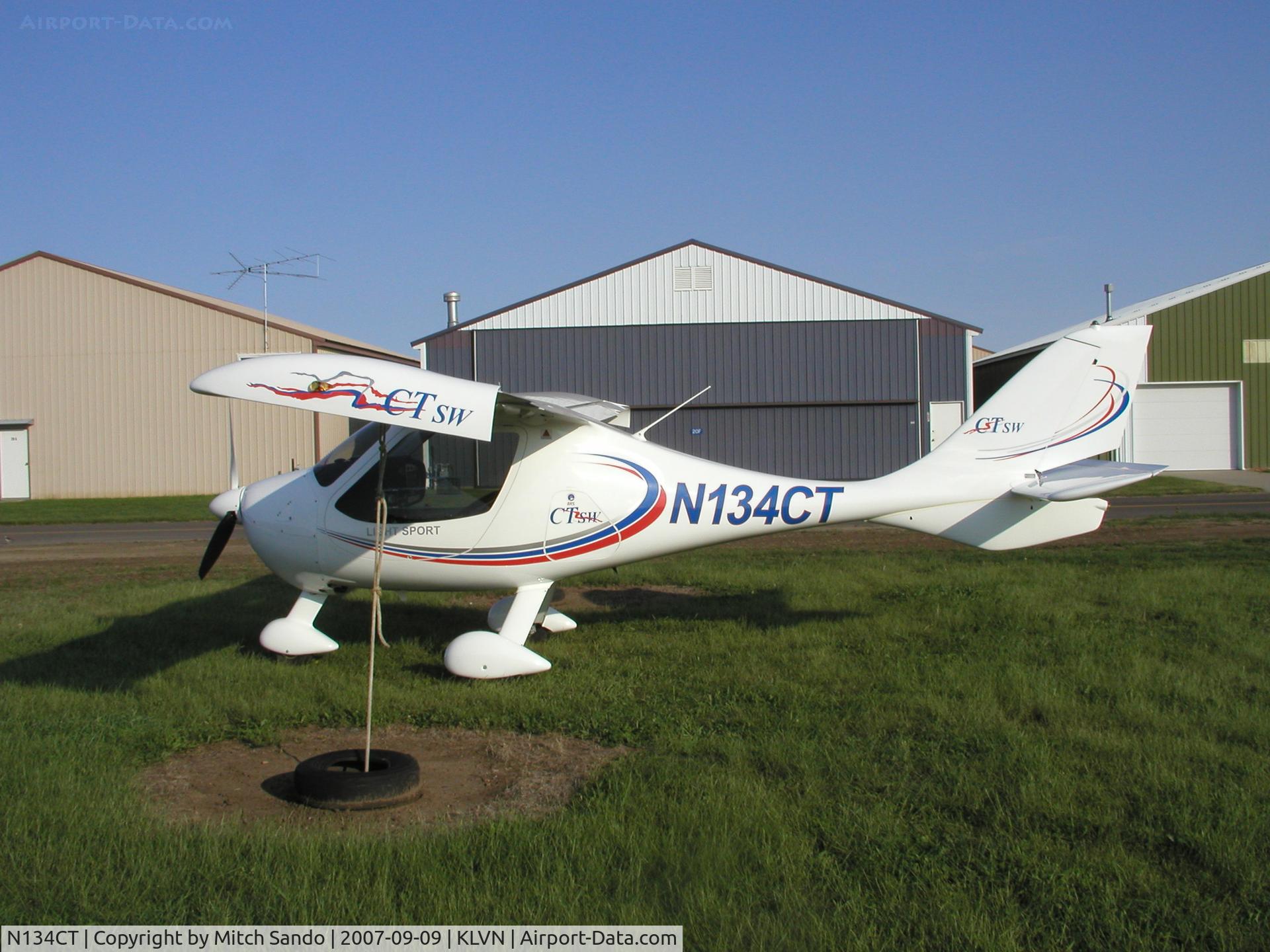 N134CT, 2006 Flight Design CTSW C/N 06-09-10, Tied down at Airlake.