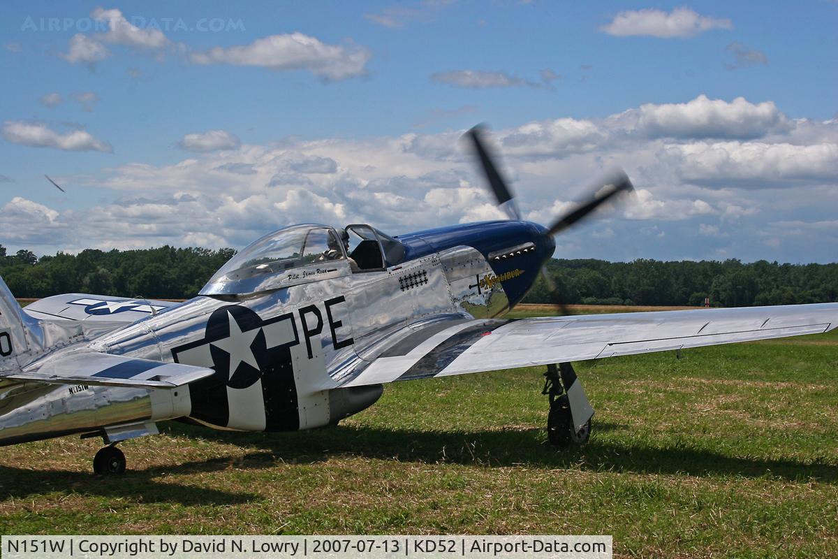 N151W, 1945 North American F-51D Mustang C/N 124-48293, N151W at KD52.