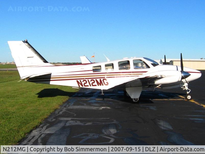 N212MG, Raytheon Aircraft Company 58 C/N TH-2117, On the ramp at Delaware, OH
