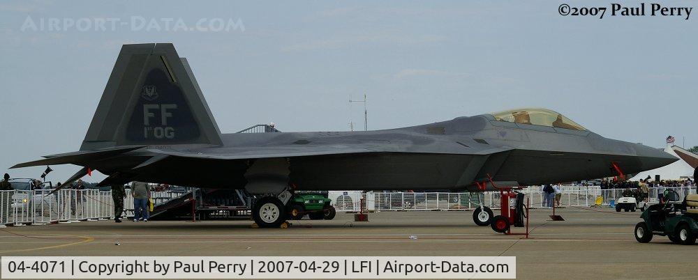 04-4071, 2004 Lockheed Martin F-22A Raptor C/N 4071, On display at Airpower over Hampton Roads