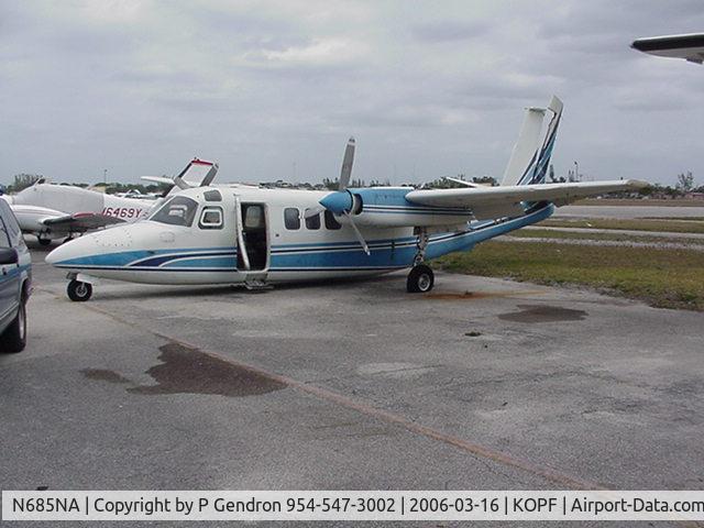 N685NA, 1973 Aero Commander 685 C/N 12028, N685NA after hurricane damage, rudder torn off, eng's seized