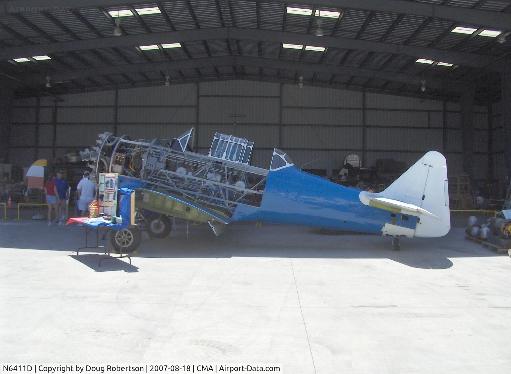 N6411D, 1942 North American SNJ-4 Texan C/N 88-10117, North American T-6 TEXAN, in Rebuild/Restoration