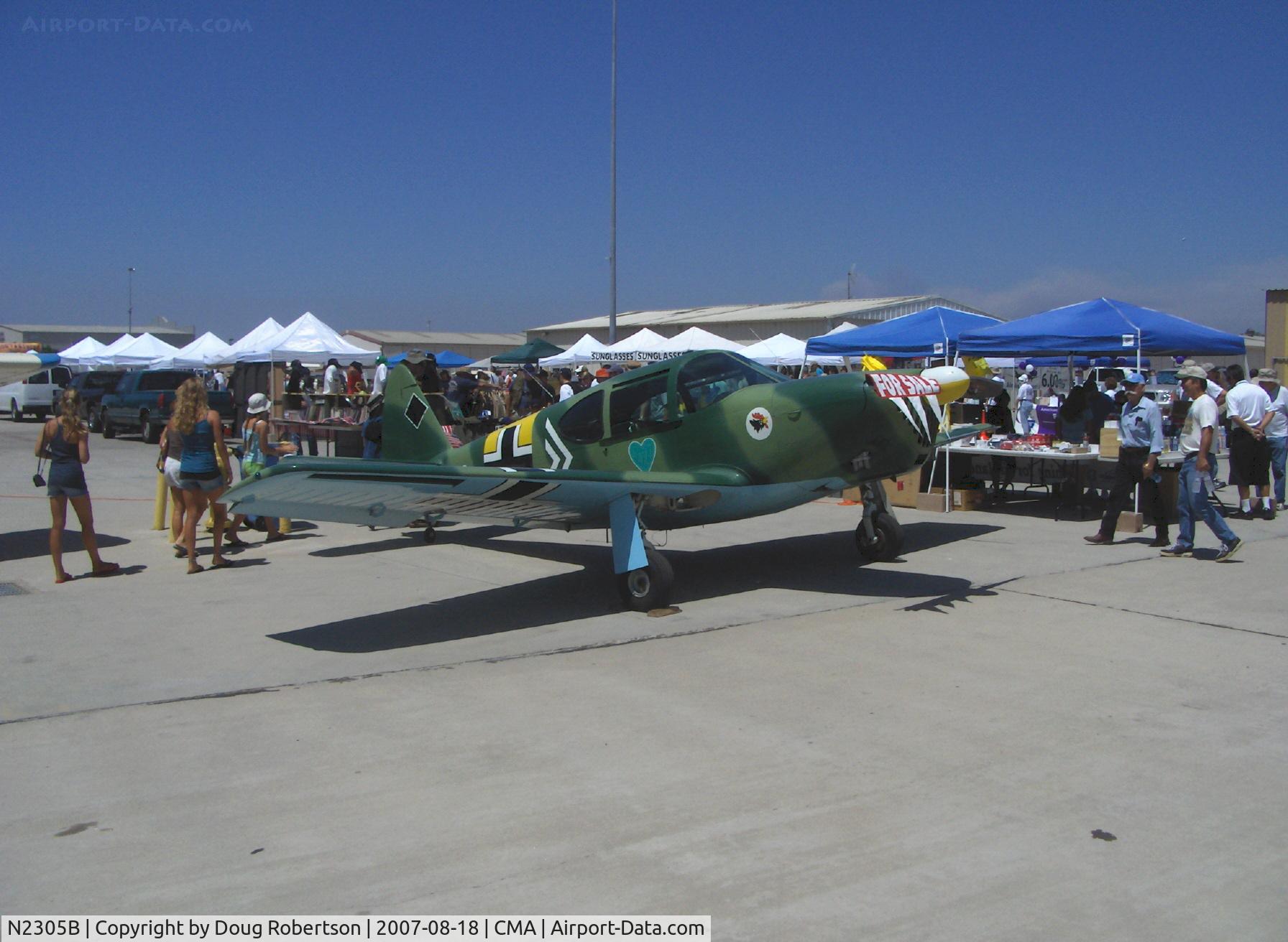 N2305B, 1948 Temco GC-1B Swift C/N 3605, 1948 TEMCO GC-1B SWIFT in WWII German camouflage livery, Continental C-125 125 Hp
