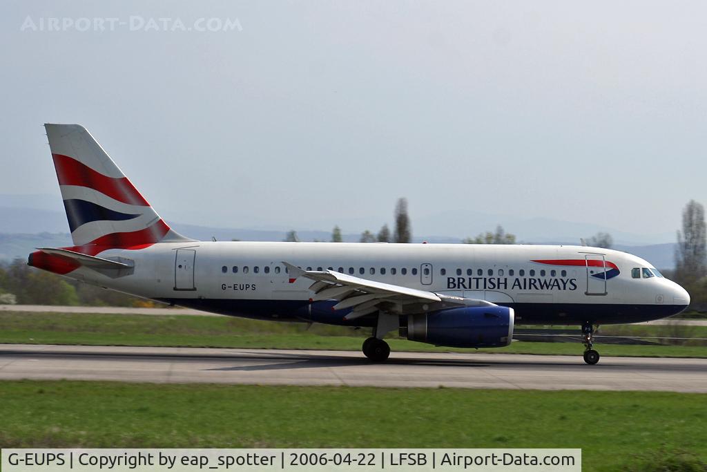 G-EUPS, 2000 Airbus A319-131 C/N 1338, landing rwy 16 from LHR