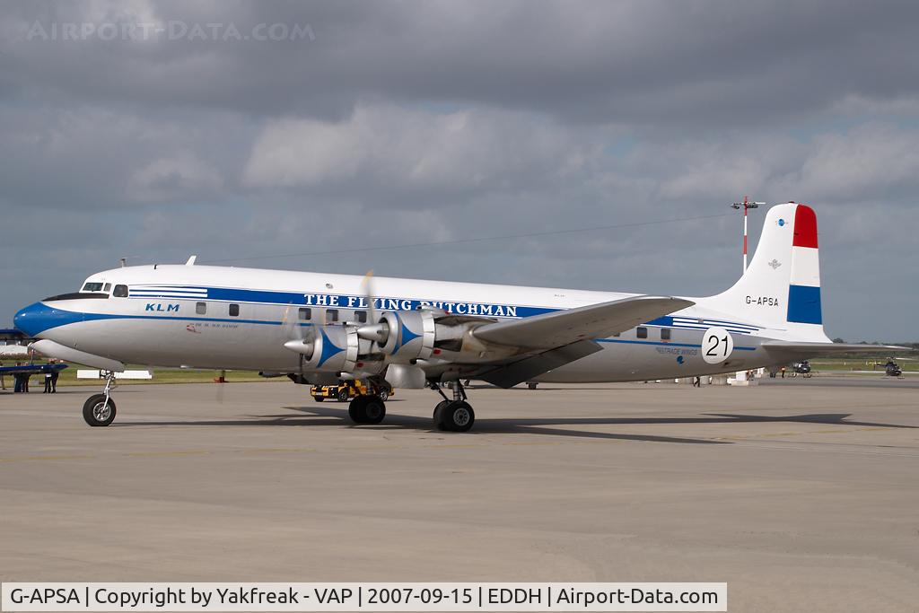G-APSA, 1958 Douglas DC-6A C/N 45497, Air Atlantic DC6 in KLM colors