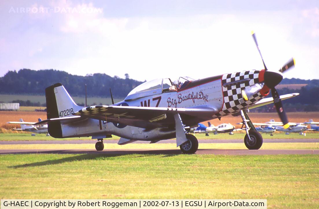 G-HAEC, 1951 Commonwealth CA-18 Mustang 22 (P-51D) C/N CACM-192-1517, Taxiing in after his display.