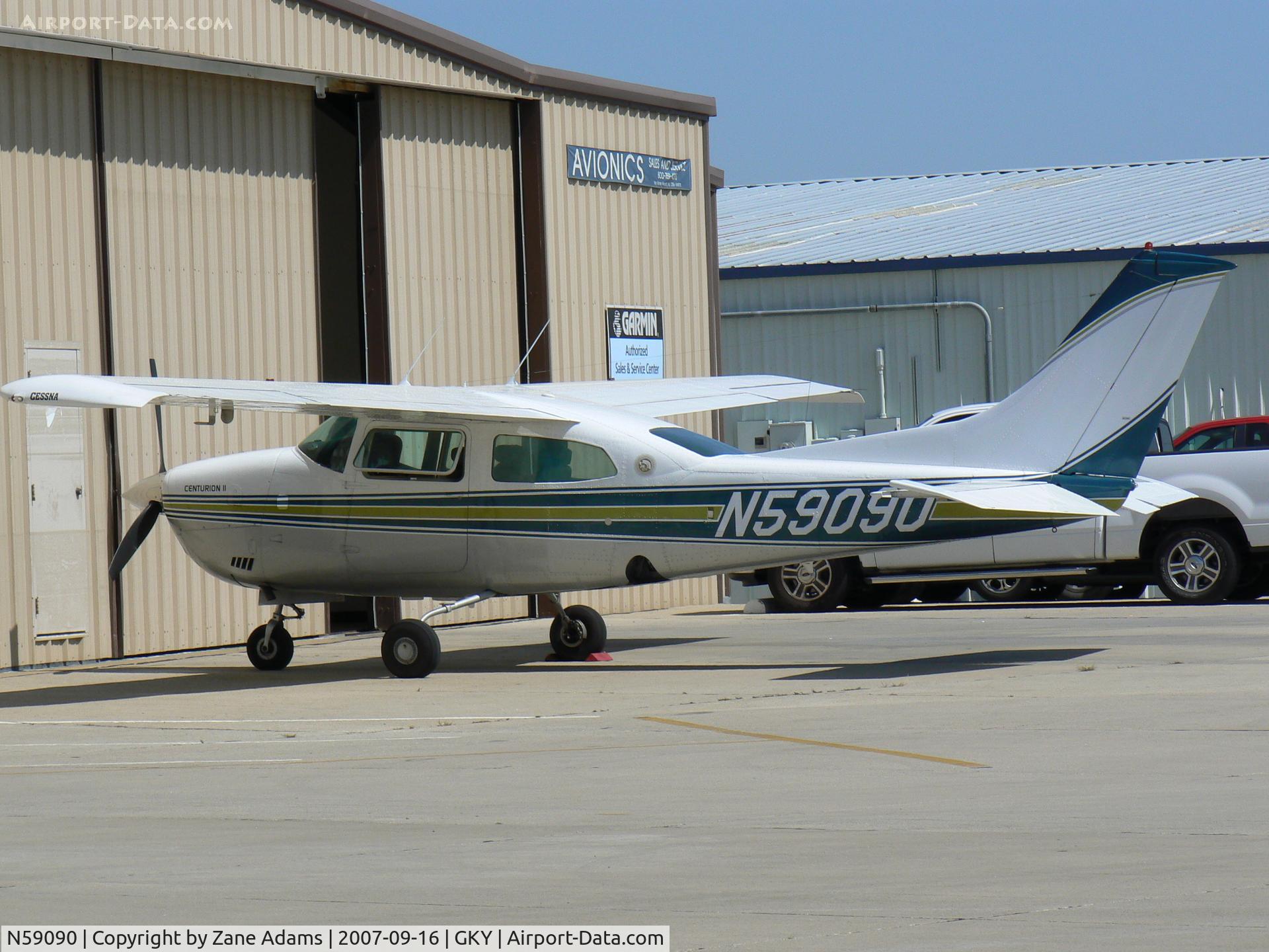 N59090, 1973 Cessna 210L Centurion C/N 21060083, on the ramp at Arlington Muni