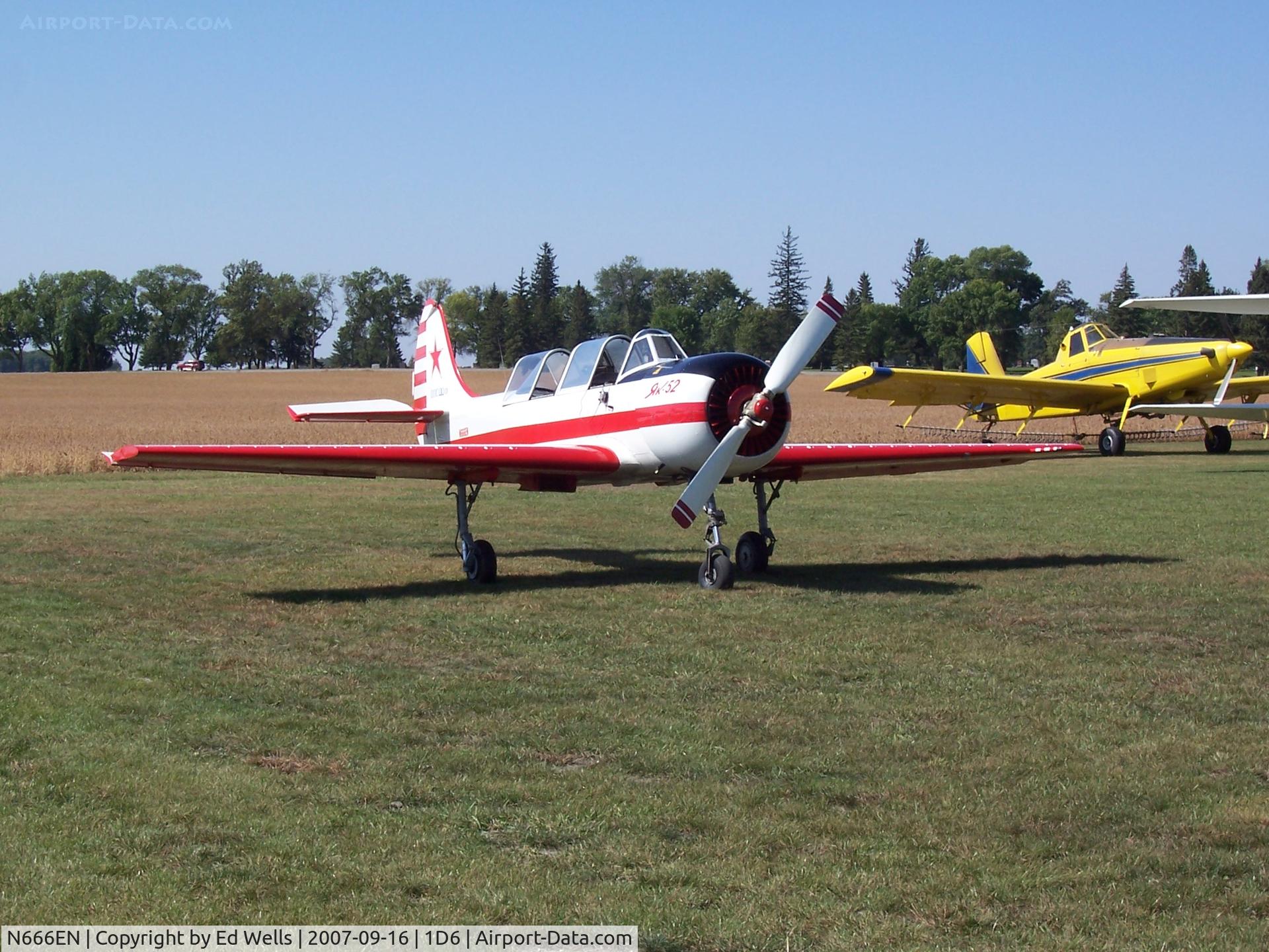 N666EN, 1990 Yakovlev Yak-52 C/N 9010409, Hector MN Flight Breakfast