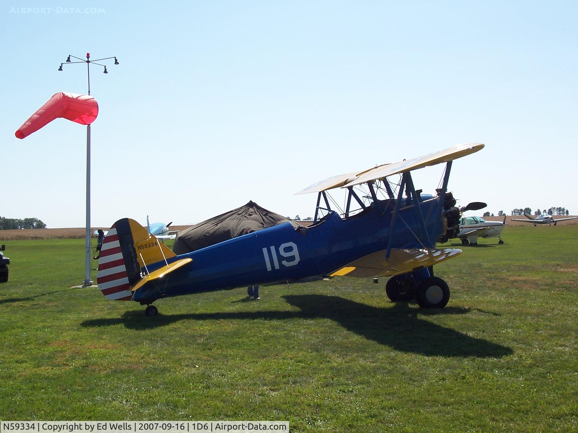 N59334, 1941 Boeing A75N1 (PT-17) C/N 75-1606, Hector MN Flight Breakfast