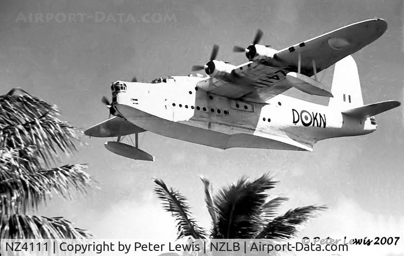 NZ4111, 1945 Short S.25 Sunderland V C/N ex VB880, Hit rock during taxi to t/off to Chatham Islands 4Nov59.