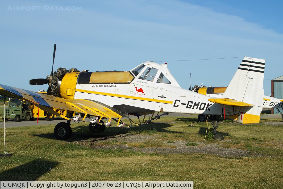 C-GMQK, 1985 PZL-Mielec M-18B Dromader C/N 1Z015-21, Parked at the airport.