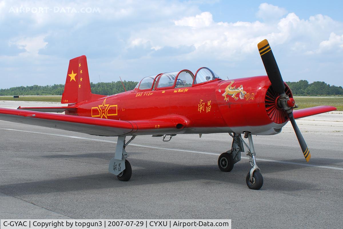 C-GYAC, 1965 Nanchang CJ-6A C/N 1232028, Parked at SHELL ramp.