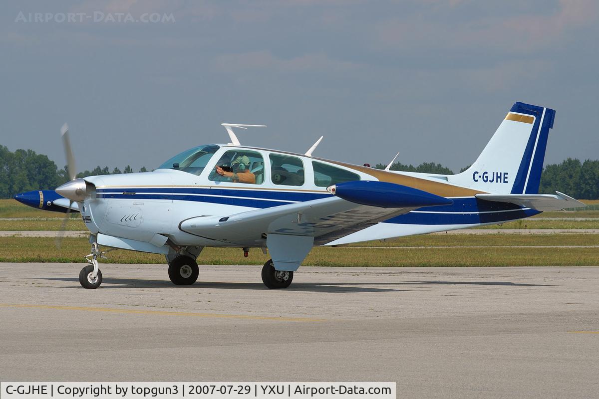 C-GJHE, 1979 Beech F33A Bonanza C/N CE-858, Ready to depart from Ramp III.