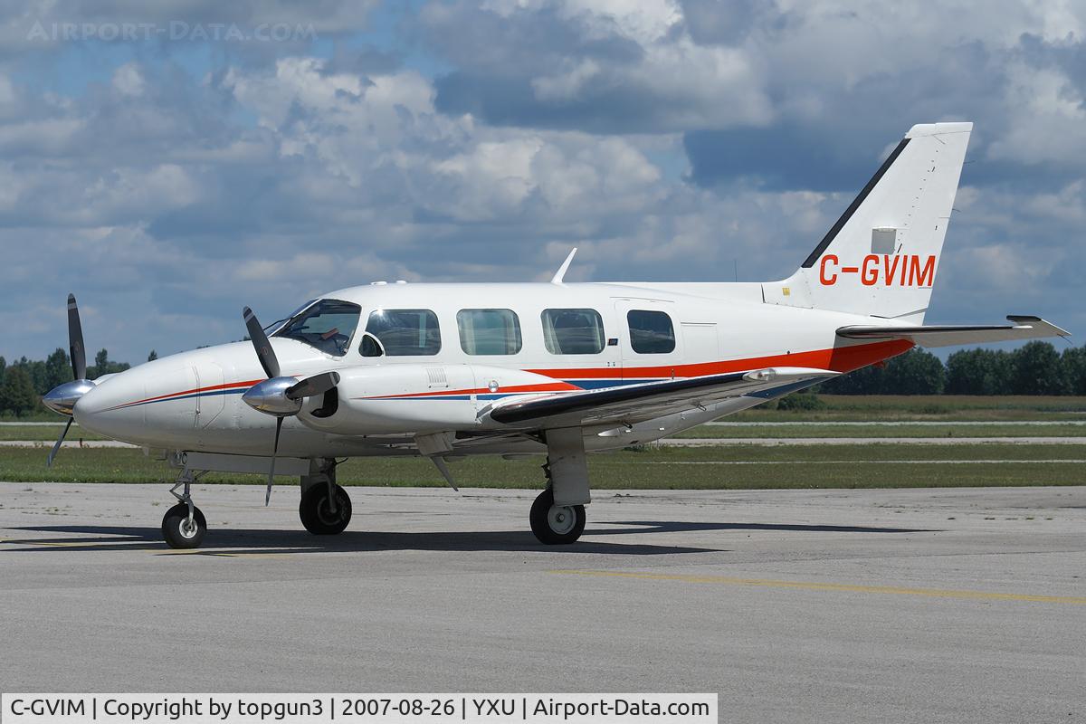 C-GVIM, 1977 Piper PA-31 Turbo Navajo C/N 31-7712043, Parked by Katana Kafe.