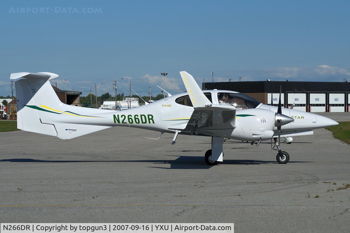 N266DR, 2007 Diamond DA-42 Twin Star C/N 42.AC066, Taxiing on alpha for departure.