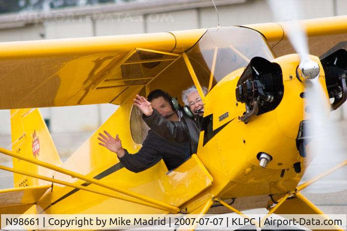 N98661, 1946 Piper J3C-65 Cub Cub C/N 18890, Valerai Capell WWII R.C.A.F.veteran first Cub ride