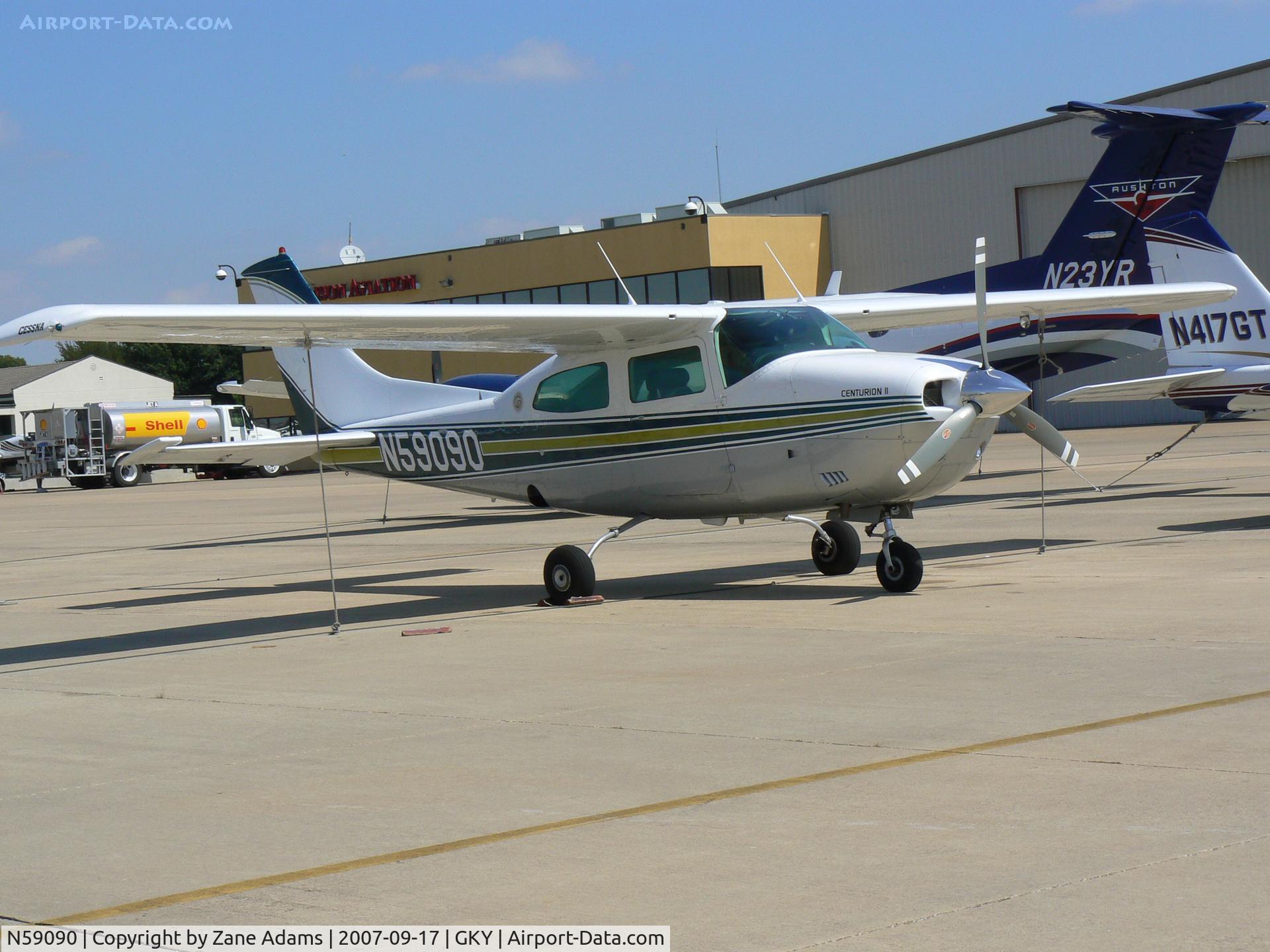 N59090, 1973 Cessna 210L Centurion C/N 21060083, on the ramp at Arlington Muni