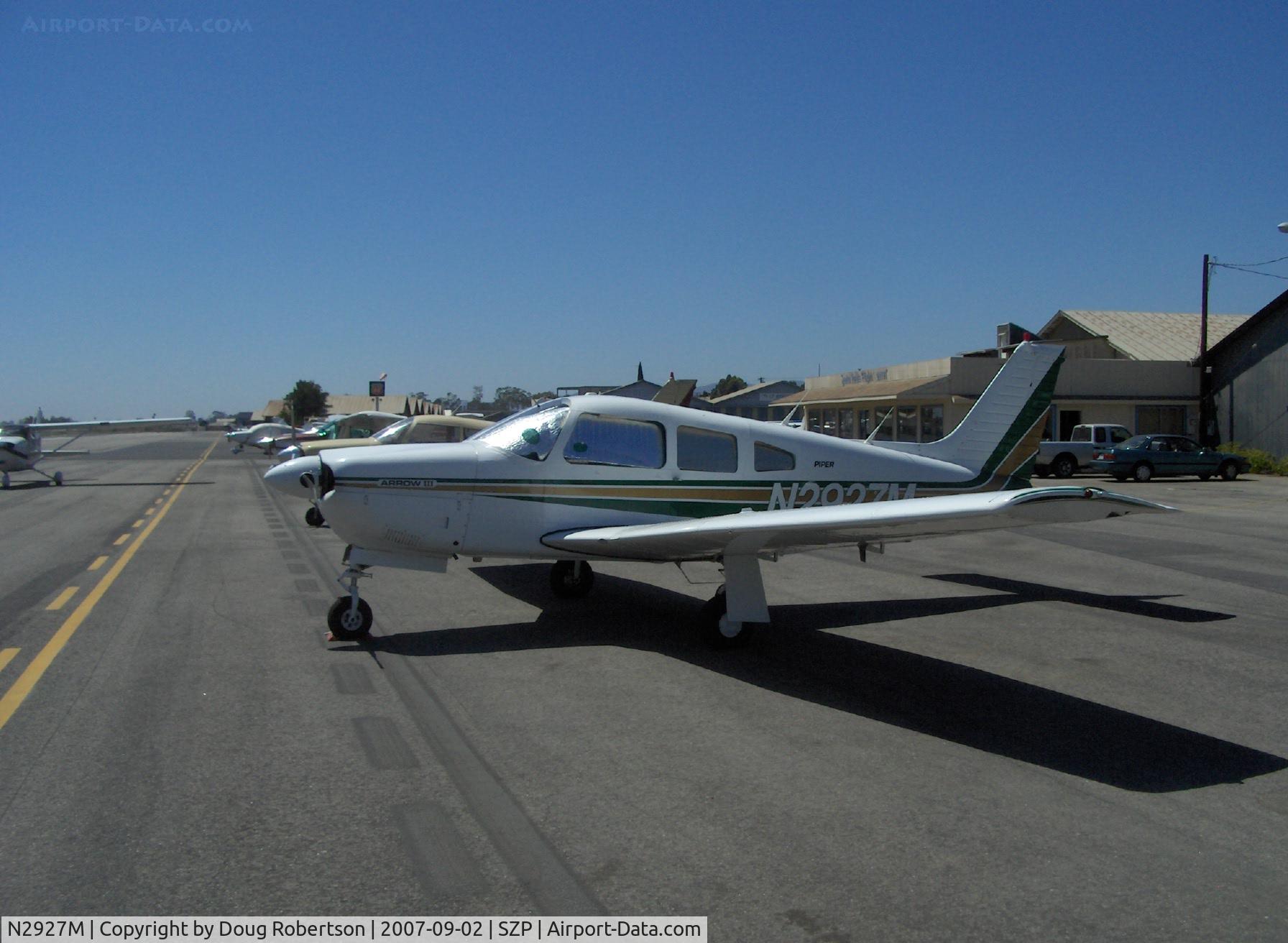 N2927M, 1977 Piper PA-28R-201 Cherokee Arrow III C/N 28R-7837106, 1977 Piper PA-28R-201 ARROW III, Lycoming IO-360-C1C 200 Hp