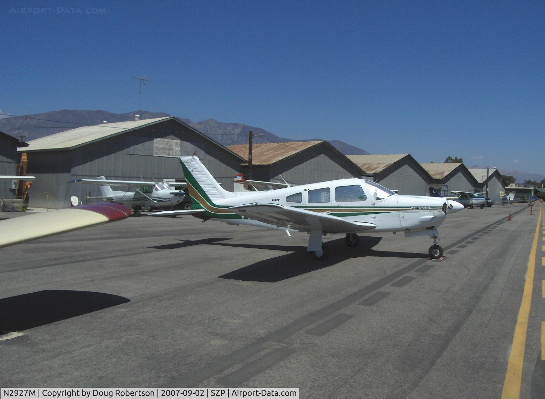 N2927M, 1977 Piper PA-28R-201 Cherokee Arrow III C/N 28R-7837106, 1977 Piper PA-28R-201 ARROW III, Lycoming IO-360-C1C 200 Hp
