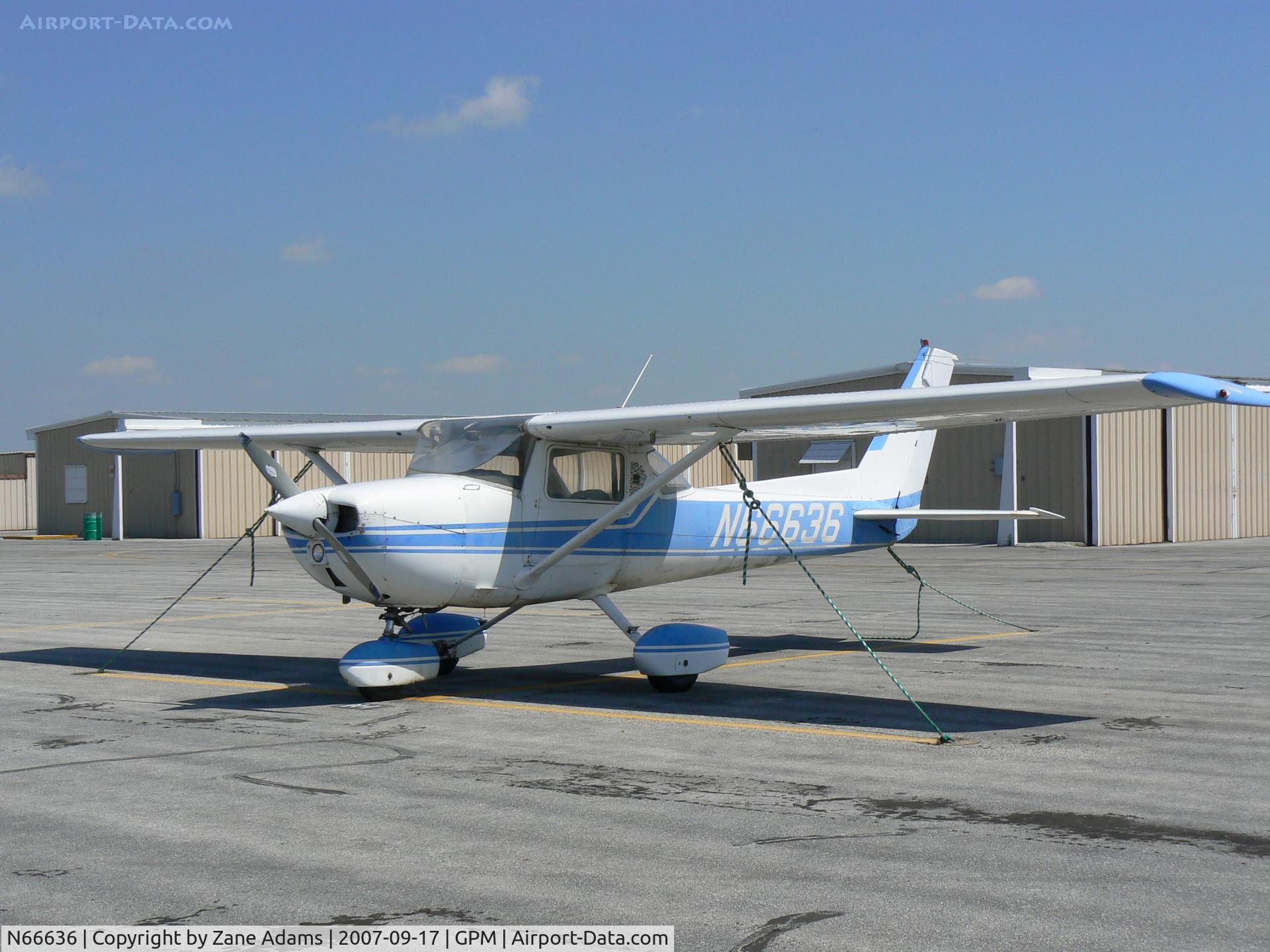 N66636, 1974 Cessna 150M C/N 15076171, on the ramp at Grand Prairie - check NTSB - 8/24/77