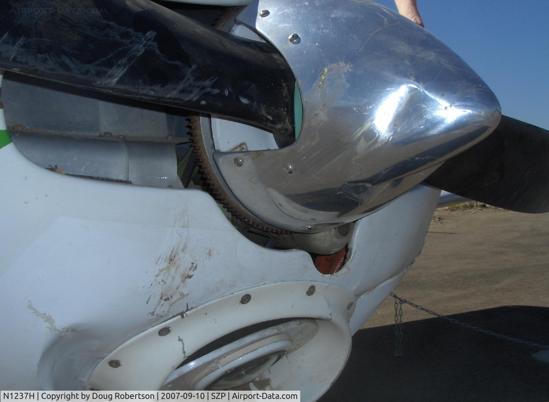 N1237H, Piper PA-28-140 Cruiser C/N 28-7725137, 1976 Piper PA-28-140 CRUISER, Lycoming O-320-E3D 150 Hp, landed long on Rwy 22-overran end and crashed into dirt berm, aircraft totaled by Insurance Co., landing gear, spinner, prop, wings, fuselage damage, spinner, cowl dents