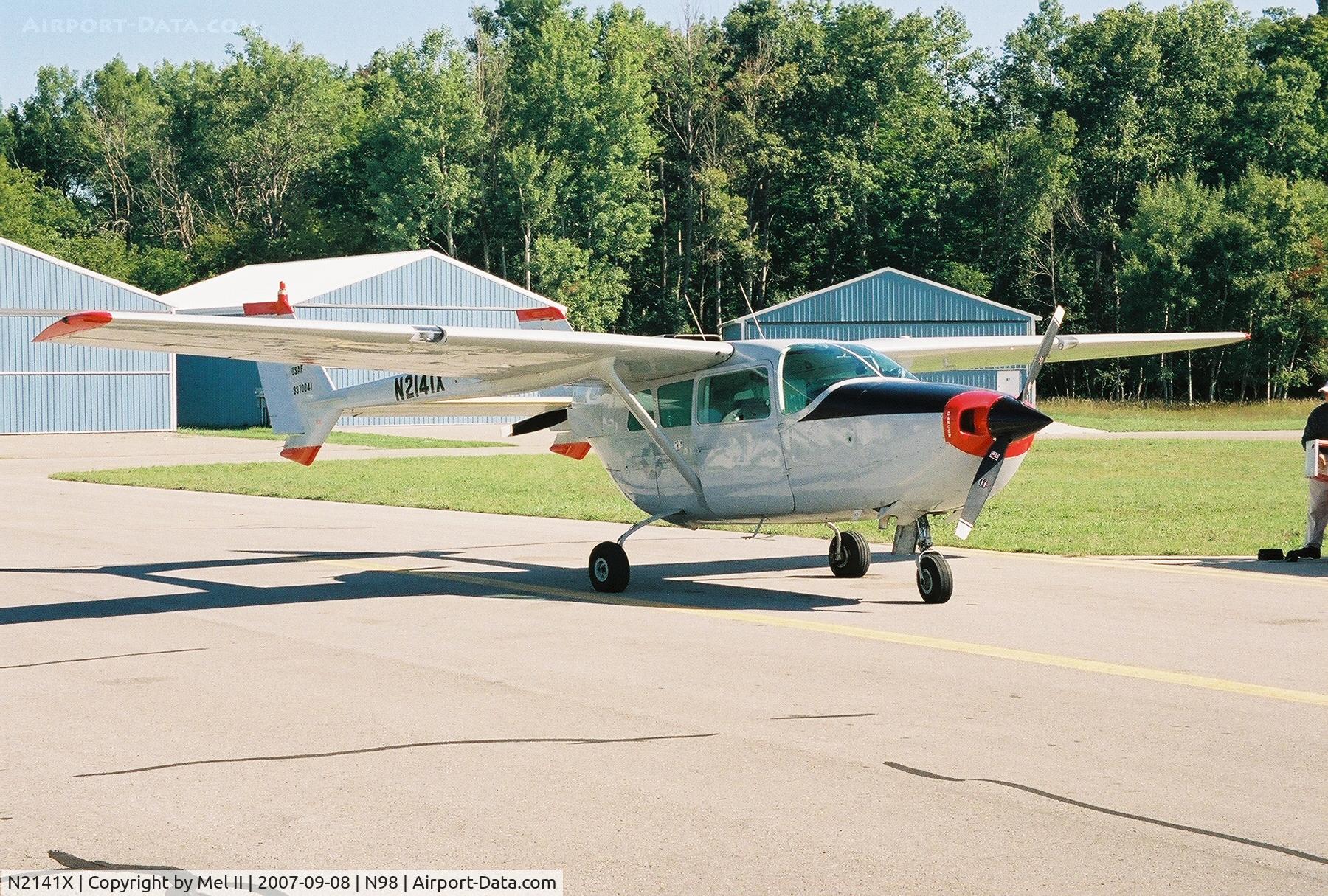 N2141X, 1965 Cessna 337 Super Skymaster C/N 337-0041, Parked @ Boyne City Municipal Airport (N98)
