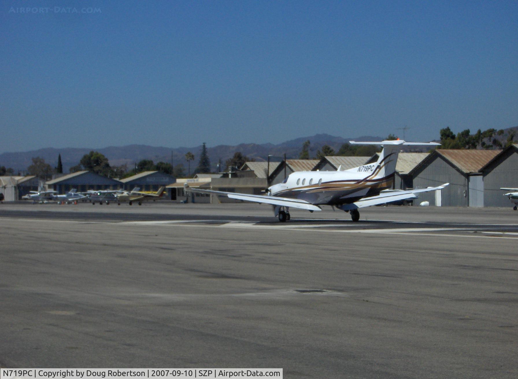 N719PC, 2006 Pilatus PC-12/47 C/N 719, 2006 Pilatus PC-12/47, one P&W (Canada) PT6A-67B 1,605 shp free turbine Turboprop flat rated at 1,200 shp, 330 Cu. Ft. cabin, the PT6A is the World's most reliable free turbine turboprop engine, takeoff roll