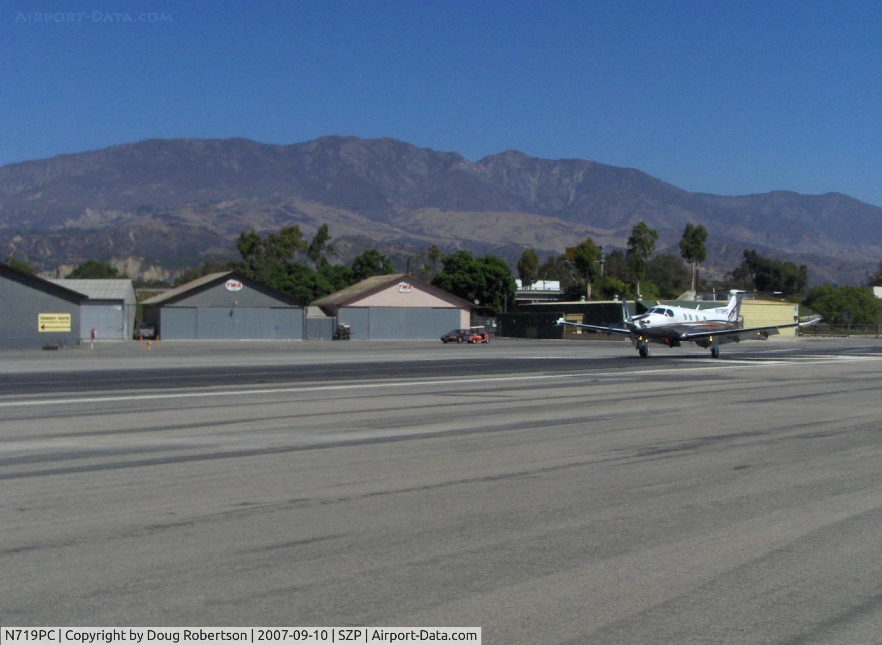 N719PC, 2006 Pilatus PC-12/47 C/N 719, 2006 Pilatus PC-12/47, one P&W (Canada) PT6A-67B 1,605 shp free turbine Turboprop flat rated at 1,200 shp, 330 Cu. Ft. cabin, the PT6A is the World's most reliable free turbine turboprop engine, landing Rwy 22