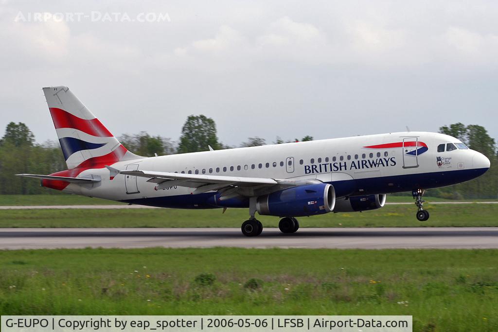 G-EUPO, 2000 Airbus A319-131 C/N 1279, arring from London Heathrow