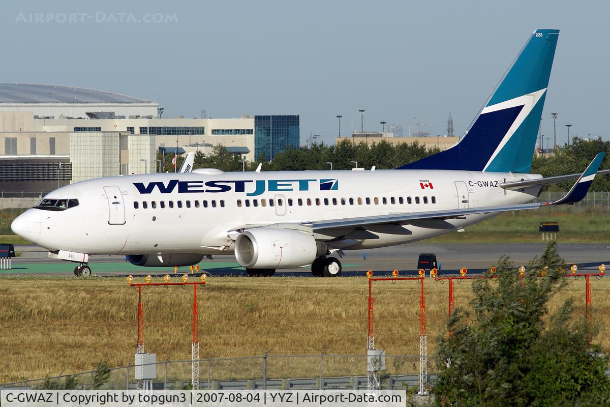 C-GWAZ, 2004 Boeing 737-7CT C/N 32763, Taxiing for departure via RWY05.