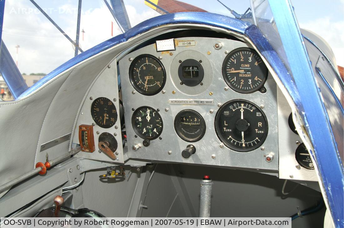 OO-SVB, 1952 Stampe-Vertongen SV-4B C/N 1185, Front cockpit.17 th Antwerp Stampe Fly In.