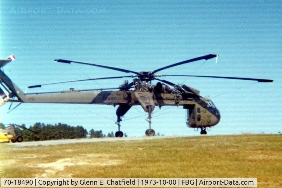 70-18490, 1970 Sikorsky CH-54B Tarhe C/N 64-098, When active as CH-54B 70-18490.  Is now in Italy as I-SEAD