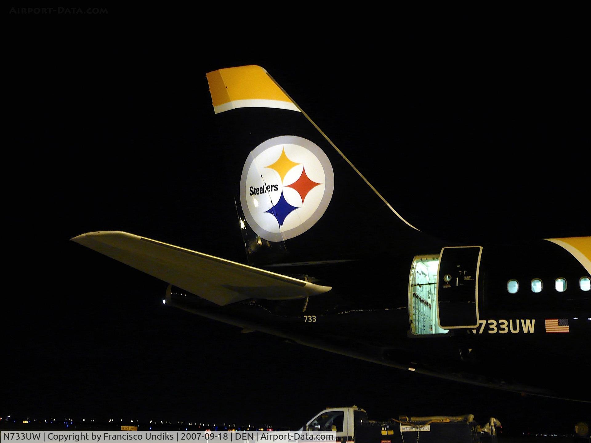N733UW, 2000 Airbus A319-112 C/N 1205, US Airways A319.  Pittsburgh Steelers livery.
