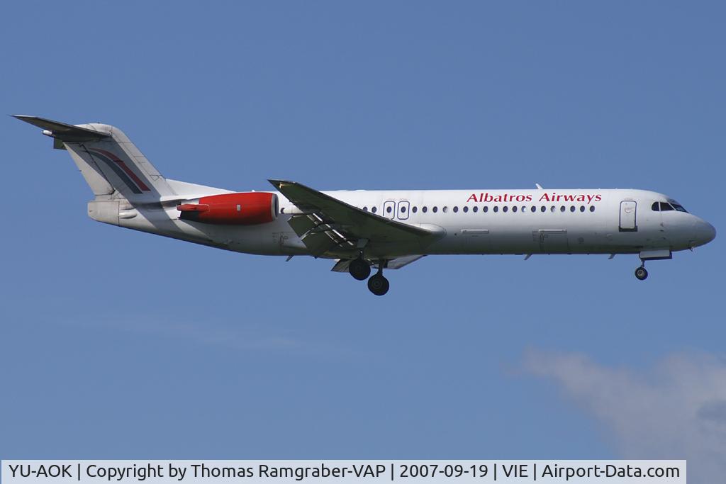 YU-AOK, 1989 Fokker 100 (F-28-0100) C/N 11272, Albatros Airways Fokker 100